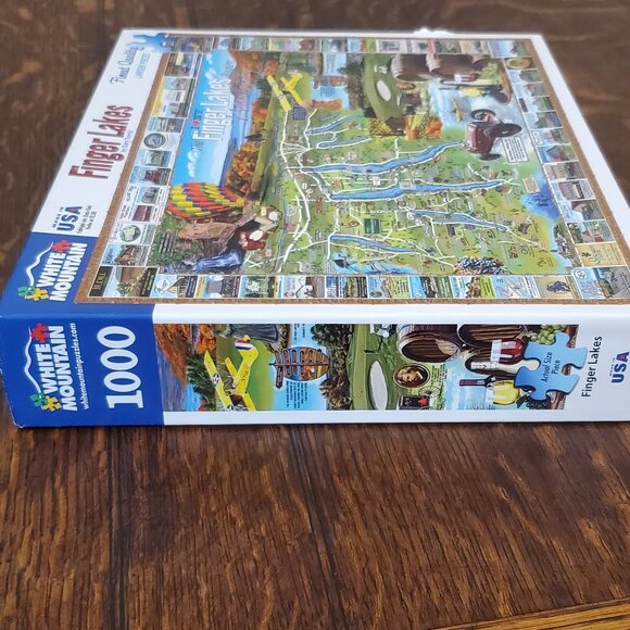 White Mountain 1,000 pc Puzzle "I Love NY Finger Lakes Region" Wine Country - Picture 5 of 6